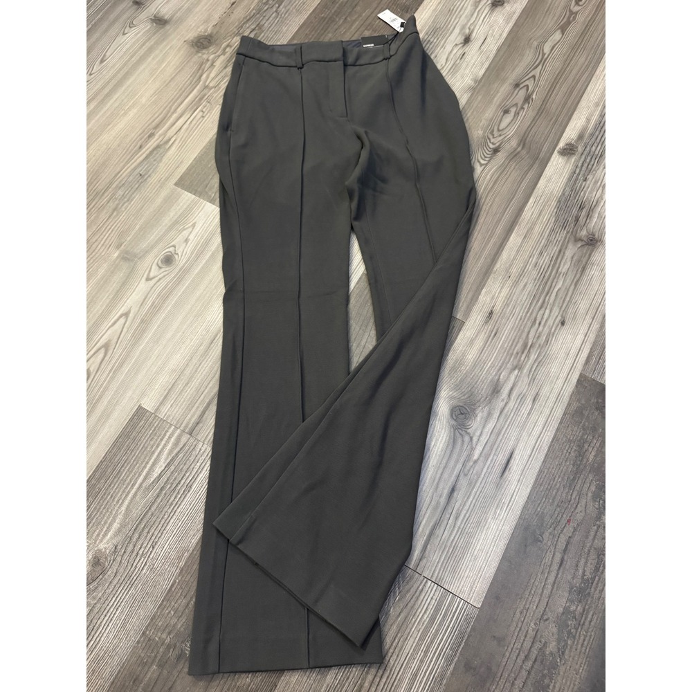 NWT Express Flare High Rise woman's Dress Pants Gray Professional Trousers 8R